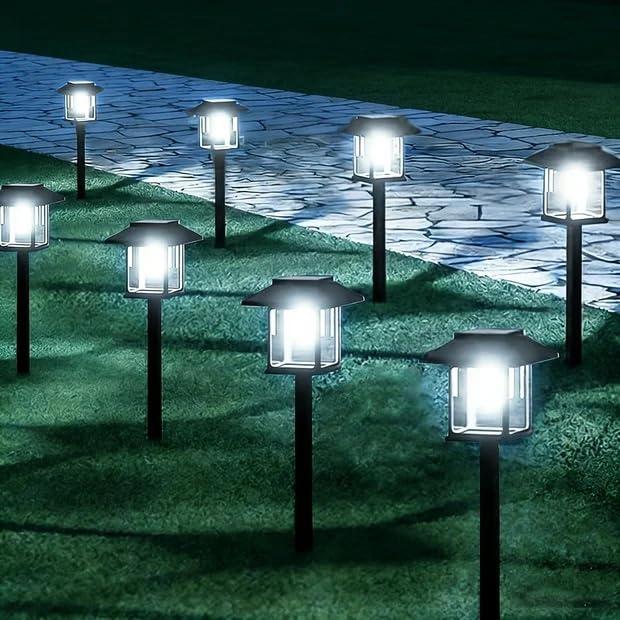 16-Pack Solar Lights Outdoor (Extra-Bright & Smart Auto On/Off), Solar Powered Garden Lights, Waterproof Solar Pathway Lights for Landscape, Path, Yard, Patio, Driveway, Walkway Decor (Cool White)