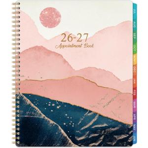 Appointment Book 2026-2027 - Appointment Book from Jul. 2026 - Jun. 2027, 2026-2027 Appointment Planner with 30-Minute Increments, 9" x 11", Twin-Wire Binding + Colorful Tabs + Pocket