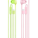 LWZCAM USB C Earbuds with Microphone 2-Pack, in-Ear Wired Headphones with Noise Isolating, Type C Earphone Heavy Bass Stereo Headsets Compatible with iPad, Android Smartphones, for Most USB-C Devices