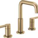 Delta Nicoli Brushed Gold Faucet 3 Hole, 8 Inch Widespread Bathroom Sink Faucet for Vanity, Push-Pop Drain Assembly, Champagne Bronze 35849LF-CZ