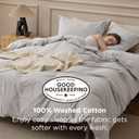 Bedsure 100% Washed Cotton Duvet Cover King - Light Grey Minimalist Bedding Set Linen Like - PureWoven Plain Simple & Soft Comforter Cover for All Seasons (King, 104"x90")