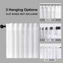 Mrs.Naturall White Linen Curtains 84 Inches Long for Bedroom,Light Filtering Semi Sheer Curtains 84 Inch Length 2 Panels Set