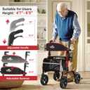 Aojin Walkers for Seniors Adults, Rollator Walker with Seat, 350lbs, Red