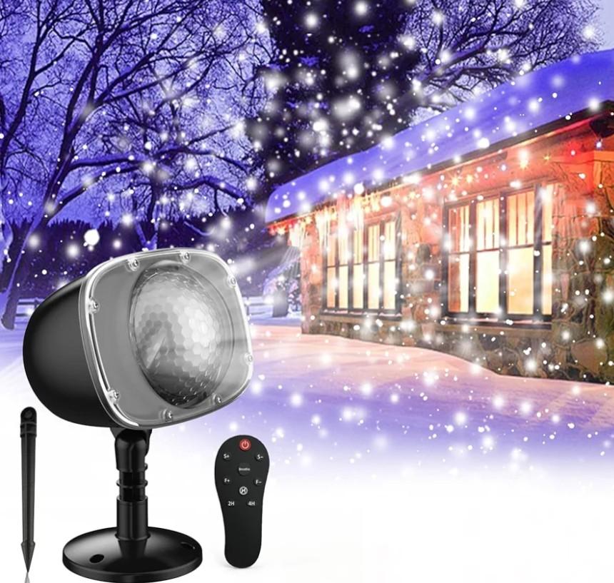 Christmas Snowfall Light Projector, Holiday Projector Lights with Remote Control,Rotating Snow Falling Lights,Outdoor Waterproof Landscape Decorative Lighting for Halloween Wedding Garden（Snow Spots）