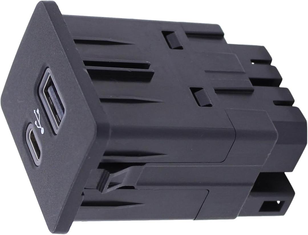 MOTOKU Center Console SYNC 3.4 USB Type-C Interface Charger Socket Adapter Module Hub for Ford Bronco Sport F150 Mustang Mach-E Maverick 2020-2025 Dual Port Support for Apple Carplay Android