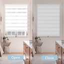 Cordless Zebra Blinds for Windows (28" W X 72" H, White) Free-Stop Zebra Roller Shades Dual Layer Light Filtering Privacy for Day and Night, Light Control for Home, Bedroom, Office