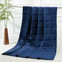 Alomidds Weighted Blanket for Adults, Weighted Blankets Queen Size 60"x80",15lbs, Cooling Breathable Soft and Comfort Minky, Heavy Blanket Microfiber Material with Glass Beads,Navy