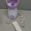 Pure Daily Care NanoSteamer Large 3-in-1 Nano Ionic Facial Steamer with Precise Temp Control - Humidifier - Unclogs Pores - Blackheads - Spa Quality - Bonus 5 Piece Stainless Steel Skin Kit (Lilac)