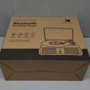 Vintage Wooden Record Player with Bluetooth 3-Speed Belt-Driven Turntable Built-in Speakers, Beginner Friendly Retro Phonograph for Home Decor, for Vinyl Enthusiasts (Walnut Finish)