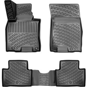 Genesis GV70 2022-2025 (No Electrified Models) Floor Mats Custom Fit Rubber 3D Car Mats Laser Measured Floor Liners All Weather Heavy Duty Waterproof Odorless Non-Slip TPE (Front & Rear)