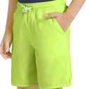 Lands' End Boys' Swimwear UPF 50+ Comfort Hydroliner Swim Trunks (Small, Safety Yellow Solid)