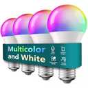 TREATLIFE Smart Light Bulbs 4 Pack, UL Certified 2.4GHz Color Changing Light Bulb, Works with Alexa Google Home, A19 E26 Dimmable LED Light Bulb 9W 800 Lumen for Party Decoration, Smart Home Lighting