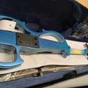 Electric Violin, 4/4 Full Size Silent Violin Fiddle with Ebony Fittings, Metallic Varnish Violin Kit for Beginners Students (Metallic Blue)