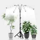 GHodec Grow Light with Stand, 200W 6000K Full Spectrum Gooseneck Floor Plant Light for Indoor Plants Growing,5 Dimmable Levels & Auto On/Off Timer, Tripod Stand Adjustable 15-48 in