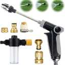 Turn Any Hose Into A High-Pressure Water Cleaning Jet, Power Jet Water, Heavy Duty Garden Hose Nozzle, Spray Nozzles for Cleaning Yard Patio Car, Adjustable High Pressure Hose with Three Spray Modes