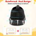 FEETCITY Toddler Slip On Shoes Boys Girls Wide Toddler Tennis Shoes Sports Walking Sneakers (Black)