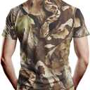 Men's Camo T-Shirt Snake Camouflage Short Sleeve Casual Hunting Shirts (XXL)