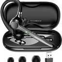 Bluetooth Headset V5.4, Bluetooth Earpiece with 500mAh Charging Case, 50H Talk Time Wireless Headset with Mic for Computer Cell Phones, Hands Free Noise Canceling Headphones for Work Trucker