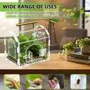 5.9" x 4.7" x 5.5" Acrylic Jumping Spider & Tarantula Enclosure Transparent Insect Terrarium with Handle & Magnetic Door for Reptiles, Amphibians & Spiders