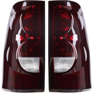 Boine Tail Light Compatible With 2003-2006 Chevy Silverado 1500 2500 3500 GMC Sierra 1500 2500 Driver and Passenger Side Rear Light Brake Lamps (OE Red Smoke Lens)