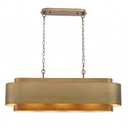 40" Modern Farmhouse Linear Chandelier, Dining Room Light Fixture Over Table Kitchen Island Lighting Metal Rustic Industrial Pendant Light Brushed Brass