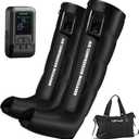 Professional Air Compression Leg Massager for Circulation and Pain Relief, Cordless Full Leg Recovery Boots with Dual Controllers, Sequential Compression Therapy Machine - Pair, L