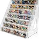BOHOIDEE 7 Layers Clear Display Shelf for Funko Bitty Pop, Acrylic Figure Display Stand Toys Stand for Mini Collectible Toys