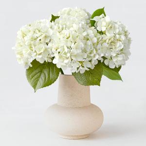 4PCS White Artificial Flowers Hydrangea 20" Real Touch Latex Faux Hydrangeas Silk Flowers with Green Leaves Stems for Short or Tall Vase Table Party Center Fake Bouquet Decor