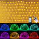 Outdoor Christmas Net Lights, 240 LED 18 Color Changing Bush Lights with Remote, 14.8x4.9ft Multicolor Connectable Waterproof String Lights for Bushes Patio Xmas Tree Wedding Party Home Decor (Plug, 240 LED Color Changing)
