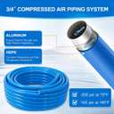 3/4" × 100ft Shop Air Line Kit, HDPE-Aluminum Compressed Air Line kit for Garage with Tee & Elbow Fittings, Rapid Air System for Air Compressor, Leak-Proof & Easy Installation