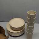 Wheat Straw Dinnerware Sets | Unbreakable Dinnerware Sets | Dishwasher Microwave Safe Dinnerware | Eco Friendly Non Breakable Dinnerware Sets | RV Outdoor Camping (Beige, Service for 8 (32 pcs))