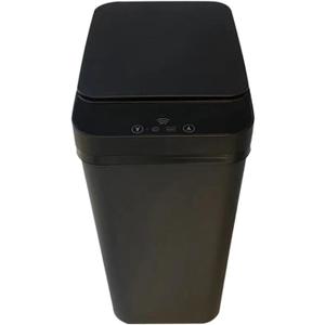 Sleek Touchless Trash Can 15L - Modern Design for Home Or Office, Black