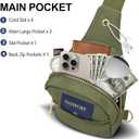 2 x VOROLO Large Sling Bag,Crossbody Bags For Women and Men with Ajustable Strap Trendy Sling Khaki Green