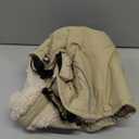 Adjustable Dog Coat with Harness Slot, Waterproof Fleece Lined Winter Jacket, Windproof Reflective Pet Vest for Cold Weather for Medium Dogs (Beige, Medium)