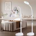 2500 Lumens 10X 30X Magnifier Esthetician Light, Flexible Gooseneck
Stepless Dimmable, LED Magnifying Floor Lamp for Lash, Facials, Tattoo, Crafts, Nail Tech, Beauty, Reading, Sewing
