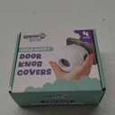 Child Safety Door Knob Cover (4 Pack) Hard-to-Remove Dual-Lock Door Handle Covers for Kids - Reusable Baby Proof Door Knob Locks - Installs Easily, No Tools Needed (White)