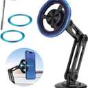 Universal 360 PRO Magnetic Suction Phone Holder Car,Alloy Folding Magnetic Cell Phone Holder for Car [Super Strong Magnet] Bracket Magnetic Dashboard Phone Car Mount for All Smartphone (Black)