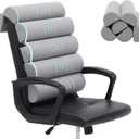 Ergonomic Lumbar Support Pillow for High Back Office Chair - Adjustable 6 Semicircular Back Cushion with Breathable Mesh Cover,Spine Support for Desk/Gaming Chairs, Neck/Upper/Lower Back Pain Relief (Light Grey)