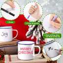 Newtay 16 Pcs Graduation DIY Mug Painted Mug Kit Personalized Coffee Mugs You Can Decorate Coffee Decorating Kit Graduation Your Own Christmas Father's Day Crafts for Kid Craft Drinking