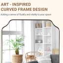 ANDY STAR 24x40 Inch Rectangle Bathroom Mirror, Brushed Nickel Scalloped Bathroom Mirror, Silver Bathroom Vanity Mirror, Unique Mirror in Rust-Proof Stainless Steel Frame (Horizontal/Vertical)
