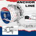 MARINE SYSTEM Anchor Line 3/8 Inch 50 FT 100 FT 150 FT Nylon 3 Strand Anchor Rope with 1/4inch x 6.6ft Galvanized Anchor Chain (3/8 Inch x 100 Ft)