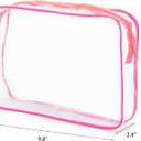 Tbestmax 10 Pack Clear Cosmetic Bags Makeup Bags Portable Waterproof TSA Approved Travel Toiletry Bags Large Organizer Rose Red, 9.8" x 7.1" x 2.4"
