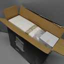 Nervure 175PCS White and Gold Plastic Plates - Disposable Dinnerware Set Include 50 Gold Plates for Dinner and Dessert, 75 Cutlery, 25Cups 25Napkins for Wedding & Party & Thanksgiving