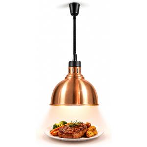 KOUWO Commercial Food Heat Lamp French Fry Warmer Light for Food Service Hanging (Dia25cm(Copper))