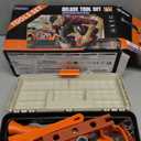 Kids Tool Set  48 Piece Toddler Tool Set with Electronic Toy Drill& Tool Box,Pretend Play Kids Toys,Construction Kits Toys for Kids Ages 3 4 5 Years Old, Toddler Boy (Orange)