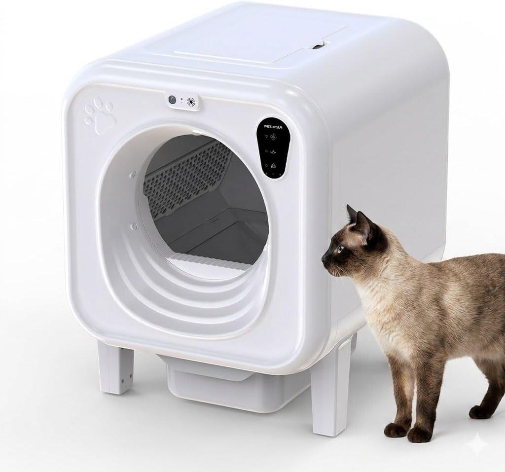 Automatic Self-Cleaning Cat Litter Box, Smart Litter Box for Multi-Cat Household with 4K HD Camera & 2-Way Audio, 82L Large Space & 13L Waste Bin for 16-Day Use, Advanced Odor Control Exhaust