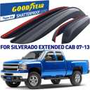Goodyear Shatterproof Window Deflectors for Trucks Chevrolet Silverado/GMC Sierra 2007-2013 Extended Cab, Tape-on Rain Guards, Window Visors, Vent Deflector Visor, Truck Accessories, 4pcs-GY003256LP