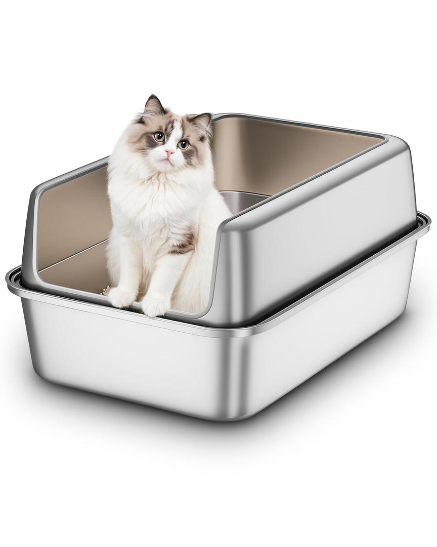 Stainless Steel Cat Litter Tray with High Sides