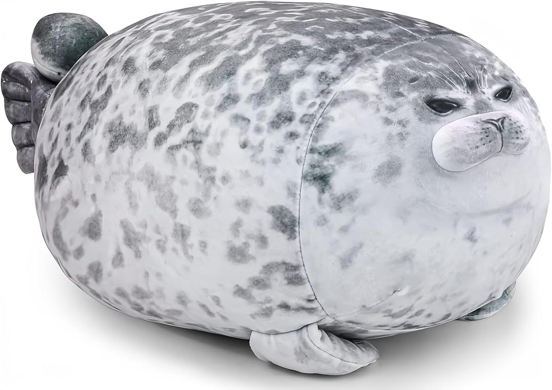 31.5 Inch Chubby Blob Seal Pillow, Large Seal Plush Pillow, Soft and Cute Seal Stuffed Animal Toy for Kids and Adults, Great Gift Idea for Christmas, Birthdays and Anniversaries