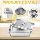 3 Pack Full Size 4 Inch, 6 Inch Hotel Pan with Lid Perforated Steam Table Pan Chafing Pans Steam Table Tray Stainless Steel Restaurant Supplies for Buffets Catering Commercial Kitchen